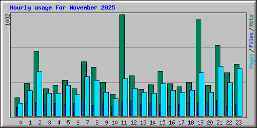 Hourly usage for November 2025